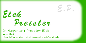 elek preisler business card